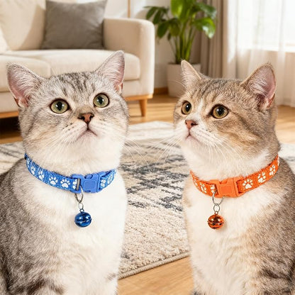 Breakaway Cat Collars with Bells, 16 PCS Breakaway Cat Collars Reflective Safety Kitten Collar Adjustable for Cats Small Dogs, Mixed Colors