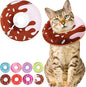 Cat Cone Collar Soft, Cute Cat Donut Collar After Surgery, Adjustable Kitten Recovery Cones to Stop Licking, Lightweight Neck Elizabethan Collars for Cats Kittens (Chocolate, Medium)
