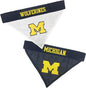Pets First Collegiate Pet Accessories, Reversible Bandana, Michigan Wolverines, Large/X-Large,Black/White