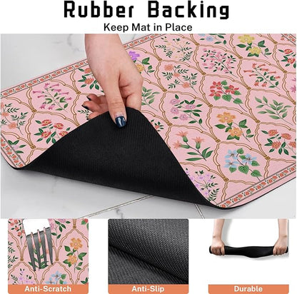 Absorbent Pet Dog Bowl Mat for Food and Water, Pet Cat Food Feeding Mat with Non Slip Rubber Backing, Dog Food Mats for Floors Waterproof, 24"x32"