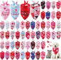 Chunful 50 Pcs Valentine's Day Dog Bandana Bulk with Sayings Pet Triangle Scarf Bibs Washable Puppy Kerchief Adjustable Grooming Supplies for Small Medium Large Dog Cat Accessory