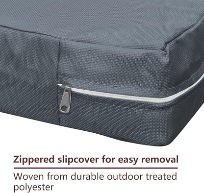 Dog Bed Cover for 44" L 32" W 4" H - 600D Oxford Waterproof with Zipper and Carry Handle - Washable, Cover Only (Gray)