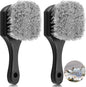 2 Pcs Bird Bath Cleaning Brush Hard Bristle Stiff Bristle Brush with Plastic Handle Utility Scrub for Bird Feeder Bath Accessories Fountain Outdoor Cleaning(Gray)