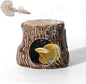 Aquarium Decor Cave Betta Fish Aquarium Accessories Ornaments Hiding Cave Wooden Stake Shape House Hideout for Shrimp Cichlid Hermit Crab, Octopus Hiding Breeding for Tank (Brown)