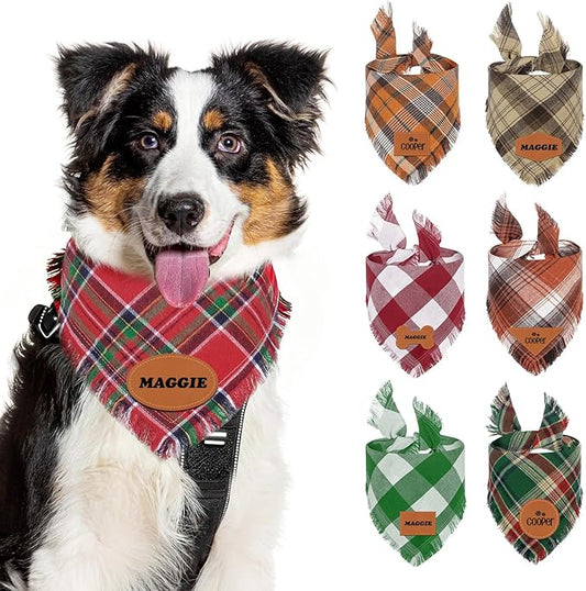 Personalized Dog Gifts Withe Name Custom Dog & Cat Bandana Personalized Pet Neckwear Dogs Costume Accessories for Small Medium Large Dogs Cats Birthday Valentines Day Gifts