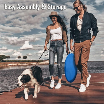 Dog Agility Course Backyard Set, Dog Agility Equipment, Portable Agility Training Equipment for Dogs, Build Dog Obstacle Course Backyard with 2 Tunnels, 3 Jumps, 6 Weave Poles & More, Dog Training Kit