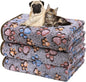 Dono 1 Pack 3 Dog Blankets, Soft Fluffy Fleece Pet Blanket Warm Sleep Mat Paw Print Design Puppy Kitten Throw Blankets Doggy Blanket for Dogs