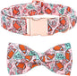 Dog Collar - Rugby with Flower Pet Collar Bows for Dogs Bowtie Pet Collar Adjustable Dog Collar Girl Boy Puppy Collar for Large Dogs