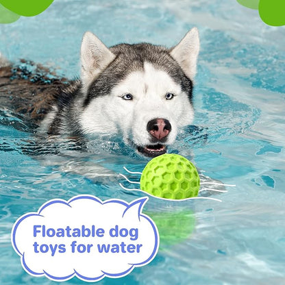 Interactive Squeaky Dog Balls, Dog Toys for Aggressive Chewers Large Breed for Relieving Anxiety, Dogs Chew Toys Balls for Aggressive Chewers, Outdoor Dog Toys Dog Water Toys