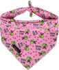 ARING PET Bee Dog Bandanas, Spring Yellow Pink Bees Pet Bandana Scarf Triangle Bibs for Puppy Small Medium Large Boy Girl Dogs Cats-L