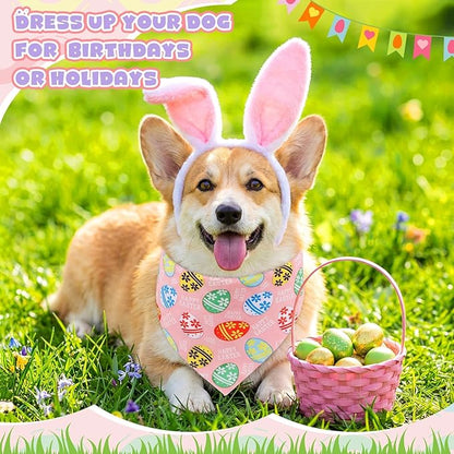Aliceset 180 Pack Easter Dog Bandana Bulk, Easter Bandanas for Dog, Washable Adjustable Pet Triangle Scarf Bib for Small Medium Large Puppy Holiday Costumes Accessories