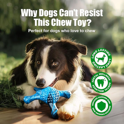 Dog Toys for Aggressive Chewers, Nylon Indestructible Toy for Medium Large Dogs, Hedgehog-Shaped Chew Toys with Bacon Flavor, Long Lasting, Dog Toys for Boredom, Blue