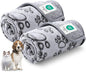 Luciphia Premium Soft Dog Blanket for Small Medium Large Dogs Washable 300GSM Fluffy Warm Fleece Puppy Cat Paw Print Pet Flannel Pcs2 Grey Paw M(30"x20")