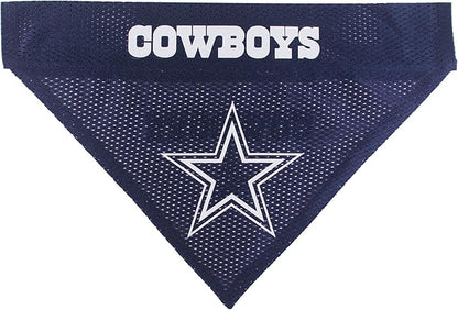 Pets First NFL DOG BANDANA - DALLAS COWBOYS REVERSIBLE PET BANDANA. 2 Sided Sports Bandana with a PREMIUM Embroidery TEAM LOGO, Large/X-Large. - 2 Sizes & 32 NFL Teams available, DAL-3217-L-XL
