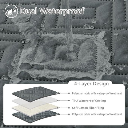 hyha Waterproof Dog Blanket, Soft Dog Bed Cover Pet Blankets, Waterproof Sofa Couch Cover for Dogs Washable, Reversible Pet Couch Covers for Sofa Furniture (68x82 Inch, Dark Grey/Dark Grey)