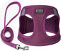 Dog Harness with Leash Set, No Pull Adjustable Reflective Step-in Puppy Pet Vest Harnesses for Small Medium Large Dogs and Cats,Cranberry XS
