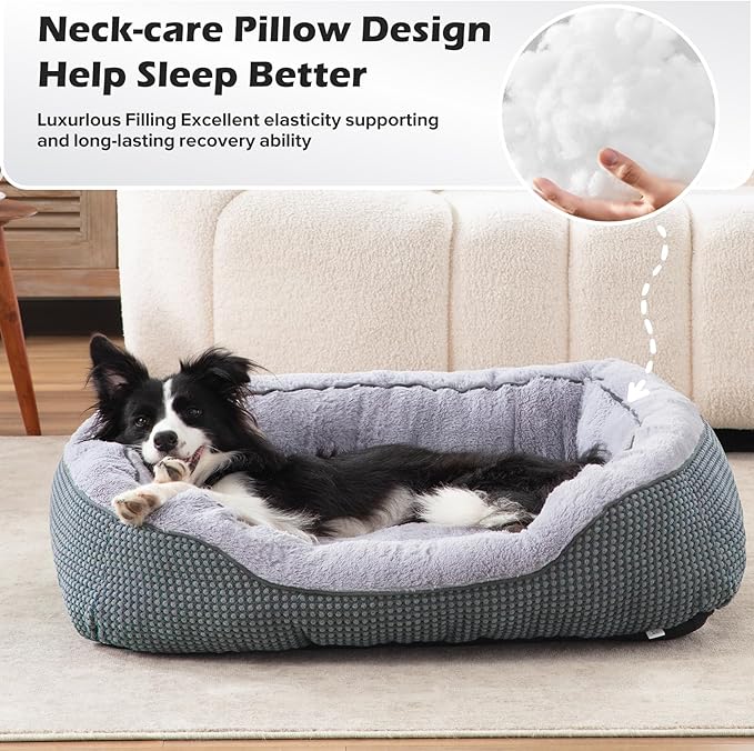 INVENHO Dog Bed Medium Size, Orthopedic Warming Soft Calming Sleeping Durable with Anti-Slip Bottom