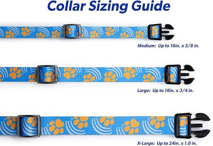 MS-5 Automatic Pet Door Collar by High Tech Pet, Genuine Dog Collar for Power Pet Doors - Deluxe Strap (Paw, Extra Large) - DC-PAW-MS5-XL