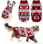 Dog Christmas Sweater Pet Winter Warm Coat Pajamas Small Dog Sweaters Reindeer Snowflake Christmas Sweater for Large Cats Small Dogs (Reindeer, XL)