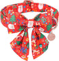 Christmas Dog Collar with Bow Tie, Christmas Collar for Puppy Girl Boy Dog or Cat, Bowtie Dogs Collars with Durable Metal Buckle, Cute Pet Collars, S