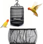 2 Pcs Bird Cage Seed Catcher, Adjustable Bird Cage Net Cover, Reusable Soft Nylon Cover for Parrot Enclosures (Black)
