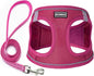 Dog Harness with Leash Set, No Pull Adjustable Reflective Step-in Puppy Pet Vest Harnesses for Small Medium Large Dogs and Cats,Rose Red XL