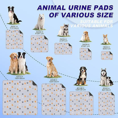 Washable Pee Pads for Dogs, 2 Pack Absorbent Reusable Training Dog Pads Pet Puppy Pads, Non-Slip Potty Pads for Whelping, Playpen, Crate, Bed, Orange, 24"x24"