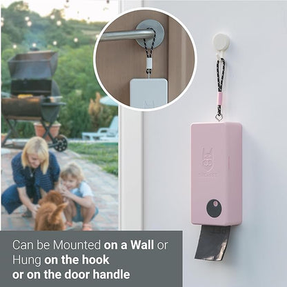 SVD.PET Dog Poop Bag Dispenser, Outdoor or Indoor Pet Waste Bag Dispenser Station, Wall Mount or Hanging with Strap. Easy to Refill Magnetic Cover (Pink, Dispenser only)