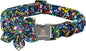 Lionheart glory Dog Collar Darkblue Flower Dog Bow Collars Floral Dog Collar with Flower Male or Female Spring Fall Pet Gift Durable Adjustable Dog Collar for Large Dogs