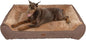 Orthopedic Dog Bed for Extra Large Dogs - Extra Thick Supportive Dog Couch Bed, Pet Beds Sofa with Waterproof Washable Cover & Non-Slip Bottom, Brown, 48x35 Inch