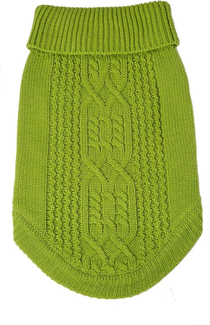 Stretchy Cat Sweater - 17 Colors & 6 Sizes | Snug Winter-Ready Knit for Boy/Girl Cats & Kittens(Green, Large)