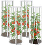4 Pcs Garden Bird Netting for Round Plant Cage, 59" x 18" Tomato Cage Garden Net Cover with Zipper, Tomato Trellis Insect Bird Barrier Protection Mesh for Vertical Climbing Plants Vegetables Fruits