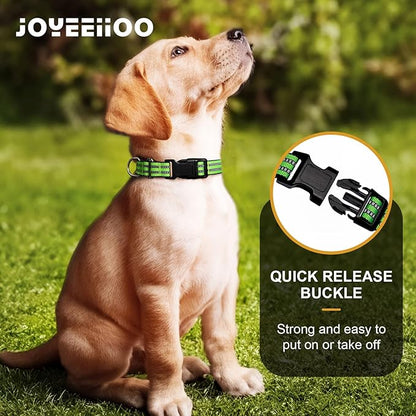 Martingale Dog Collar, Adjustable Nylon Reflective Collar with Buckle No Pull Dog Collar for Small Medium Large Dogs (Lime Green Medium)