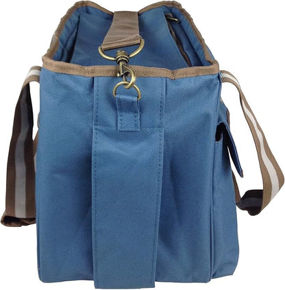 Pet Life ® Dual-Pocketed Fashion Airline Approved Pet Carrier with Included Shoulder Straps and Dual-top mesh Zippers