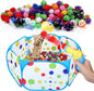219PCS Cat Ball Pit with Balls, Interactive Toy for Indoor Bored Cats with Ball Launcher, Jingle Balls, Crinkle Balls, Springs, Pom Pom Balls, Cat Enrichment Toys, Kitten Toys for Self Playing
