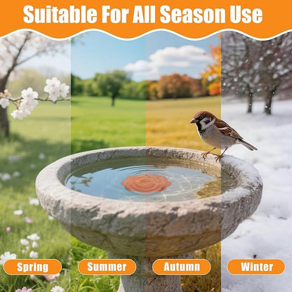 1P 4inches Bird Bath Purification Disk, 99.99% Pure Copper Bird Bath Disc Safe Birdbath Cleaner Disks for Outdoor All-Season Use 0.6mm Birdbaths Copper Disk with 3 Point Support