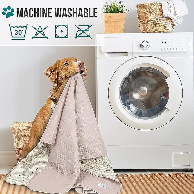 PetAmi Waterproof Couch Cover for Dogs, Reversible Furniture Cover Sofa Protector for Pet Cat Bed, Washable Blanket Dog Cover for Couch Seat, 68x82 Beige