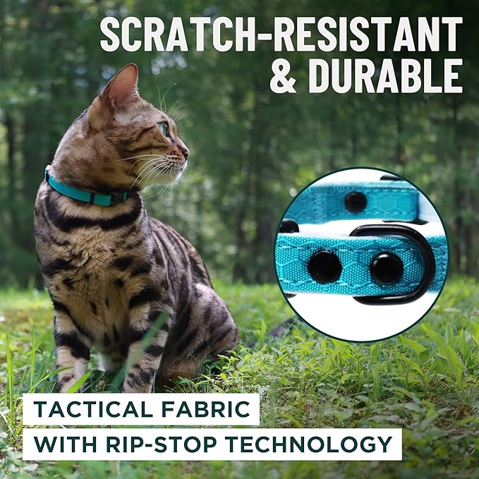OutdoorBengal Orange Cat Collar Breakaway, Soft Padding for Medium to Large Cats - Durable Heavy Duty Tactical Fabric, Comfortable, Quick Release Breakaway Cat Collars, No Bell Collar (Orange, Adult)