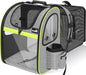 Pecute Pet Carrier Backpack, Cat Backpack Carrier, Expandable with Breathable Mesh for Small Dogs Cats Puppies, Dog Backpack Carrier for Hiking Travel Camping Outdoor, Hold Pets Up to 18 Lbs
