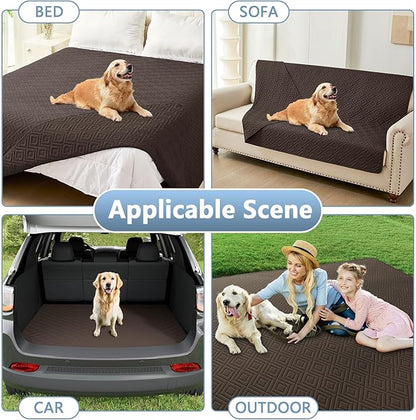 hyha Waterproof Dog Blanket, Soft Dog Bed Cover Pet Blankets, Waterproof Sofa Couch Cover for Dogs Washable, Reversible Pet Couch Covers for Sofa Furniture (40x70 Inch, Chocolate/Chocolate)