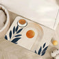 Sun Boho Leaf Dog Cat Food Mat,Absorbent Pet Feeding Mat for Food and Water,Non-Slip Dog Bowl Mats Floor Protector 12"x20"