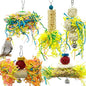 EBaokuup Bird Parrots Shredding Toys Parakeet Chewing Toys Bird Loofah Toys Parrot Cage Shredder Toys Bird Foraging Hanging Toys Bird Accessories for Parrots Lovebird Cockatiel Conure African Grey