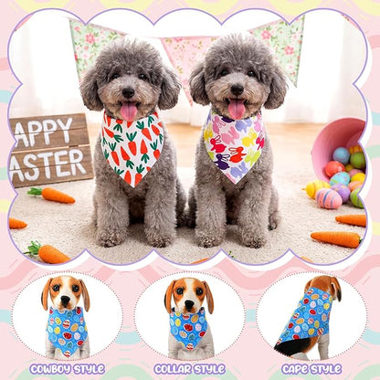 Aliceset 180 Pack Easter Dog Bandana Bulk, Easter Bandanas for Dog, Washable Adjustable Pet Triangle Scarf Bib for Small Medium Large Puppy Holiday Costumes Accessories