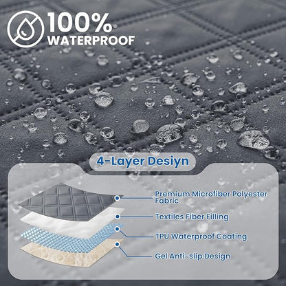 Waterproof Dog Bed Cover Pet Blanket, Soft Couch Cover for Dogs Washable, Non-Slip Dog Blanket Protect Furniture Couch Sofa Car for Puppy Large Dogs Cat (40x50 Inch, Dark Grey)