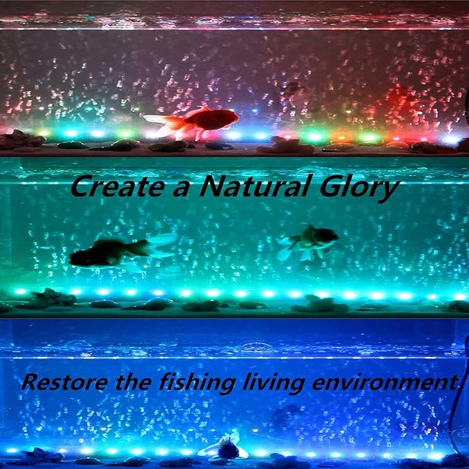 LED Aquarium Light, 23 inches Fish Tank Light RGB Color Underwater light Submersible Crystal Glass Lights, 33 LED Beads, Brightness Adjustable Memory Function, LED Light bar Stick for Fish Tank