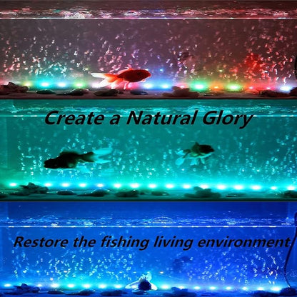 LED Aquarium Light, 23 inches Fish Tank Light RGB Color Underwater light Submersible Crystal Glass Lights, 33 LED Beads, Brightness Adjustable Memory Function, LED Light bar Stick for Fish Tank