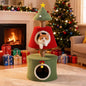 COSIEST 40in Tall Christmas Cat Tree Tower for Cats, Multi-Level Cat Tree House with Sisal Scratching Posts, Unique Kitty Condo & Kittens Play Activity Center for Christmas Decor, Red & Green