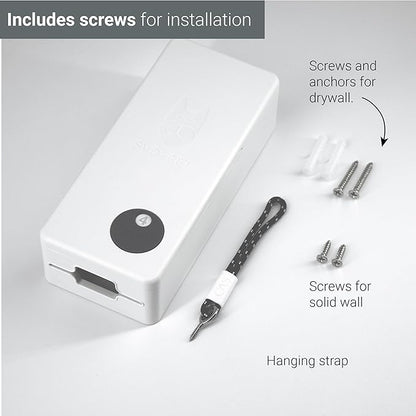 SVD.PET Dog Poop Bag Dispenser with 60 Bags, Wall Mount Waste Bag dispenser, Holds 4 Rolls of Waste Bags, Indoor/Outdoor Wall mount or Place on Table(White, Dispenser + Bags)