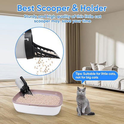 MYPIN Cat Litter Scooper with Holder, Upgraded Cat Litter Shovel with Bags and Waste Can, Cat Scooper with Extra 135 Count Litter Waste Bags, Large Capacity Portable Litter Shovel