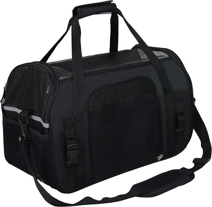 EliteField Soft Pet Carrier (3 Year Warranty, Airline Approved) Soft Sided Dog Puppy Cat Carrier Travel Bag (X-Large: 21" L x 12" W x 13" H, Black)